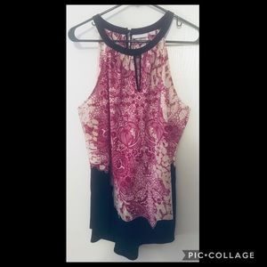 Silky, colorful sleeveless top